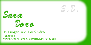 sara doro business card